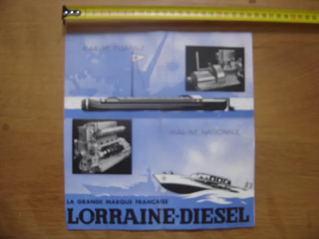 Ancienne Publicite Prospectus LORRAINE DIESEL Marine Nationale Fluviale BATEAU 2