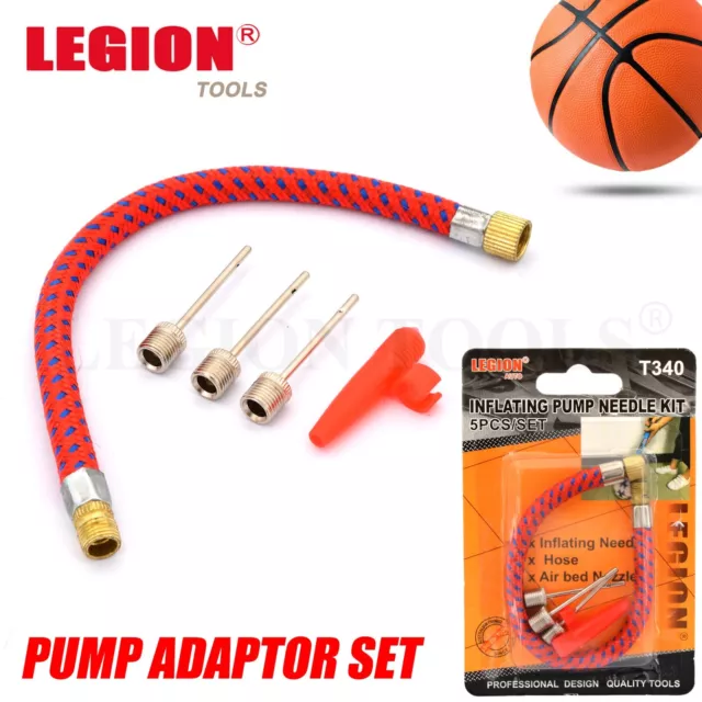 5 Pcs Pump Adaptor Set Inflating Needle Valve Connector For Ball AU STOCK