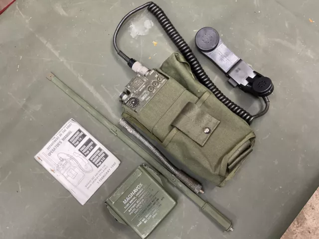 Military Radio Prc-126 Manpack Working Vhf Low Band W/accessories  +9v Batt Kit