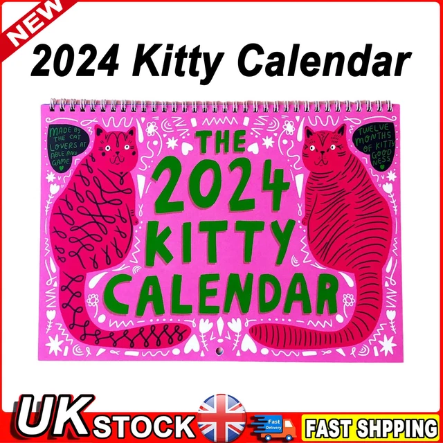 2024 KITTY CALENDAR Funny Cats Calendar 2024 Wall Calendar, Gift for