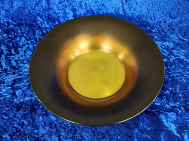 Large Brass Copper Tricolor Bowl - MCM Style - Made in India - 16 inch diameter