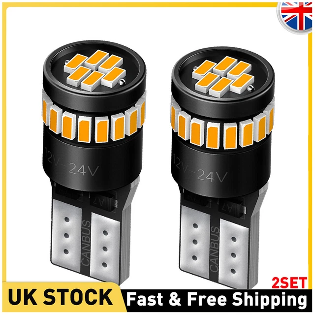 2 lampadine laterali auto LED W5W T10 501 errore targa gratuita lampada SMD giallo
