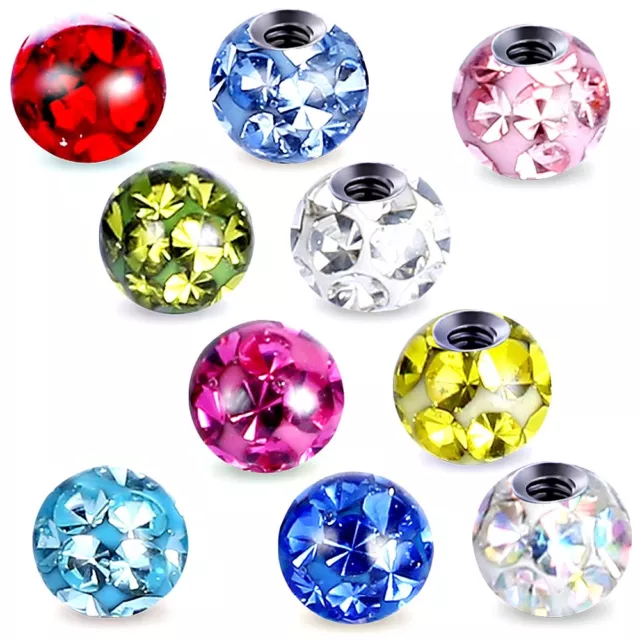 4Mm Ferido Piercing Replacement Ball Spare Gem Crystal Labret Helix Tragus Clear