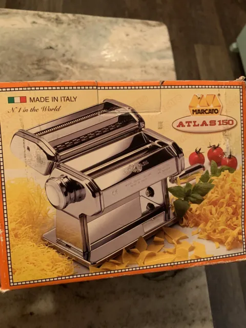 Marcato Atlas Pasta Noodle Maker Machine Hand Crank Turn Model 150 Made In Italy