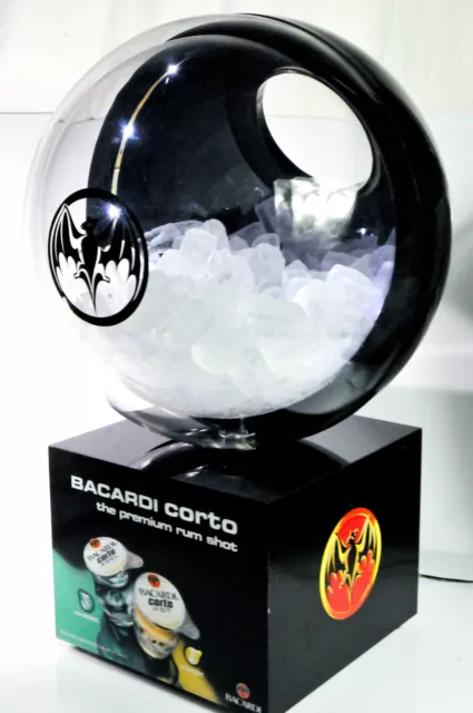 Bacardi Rum, Corto LED Eiswürfelbehälter, Flaschenkühler, Leuchtreklame, Leuchte