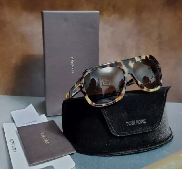 Tom Ford Designer Sunglasses Omar TF465-56J Tortoise with Brown Lens 59mm