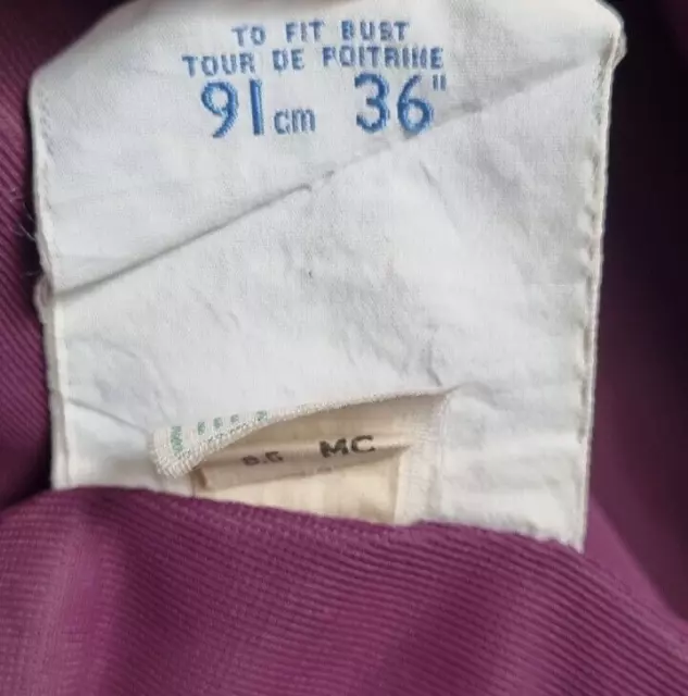 Abito abito camice St. Michael M&S taglia 14, EU 42 viola trapuntato vintage anni 70 3