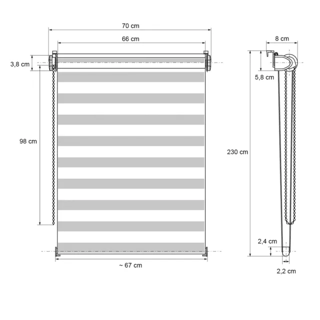 Store double à enrouleur pour fenêtre duo rollo sans perçage Klemmfix 70 x 230cm 2