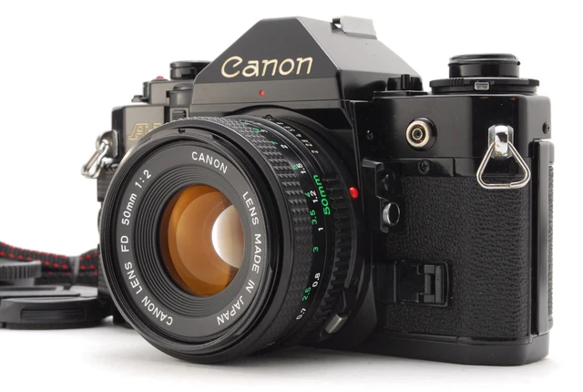[Near MINT] Canon A-1 35mm Film Camera Black Body NEW FD 50mm f2 Lens From JAPAN