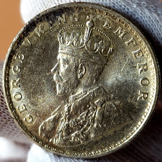 British India George V Silver 1 Rupee 1916 Cal mint Top Grade Lustrous| SAM 9