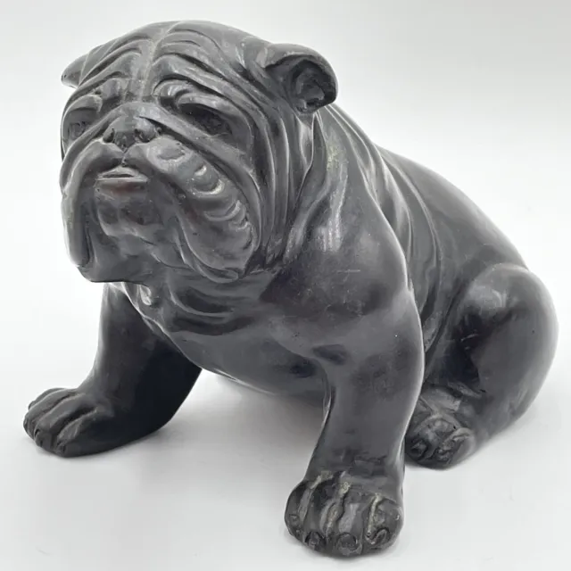 Heavy Metal or Stone  English Bulldog Bull Dog Sculpture Figurine Black Doorstop