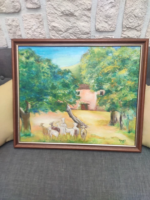 ANCIEN TABLEAU HUILE sur toile signé MASCRET .J daté 04.03 cadré EUR 20 ...