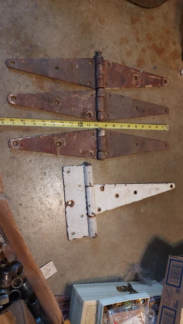 Antique Vintage Rustic Rusty Large Barn Door Hinges