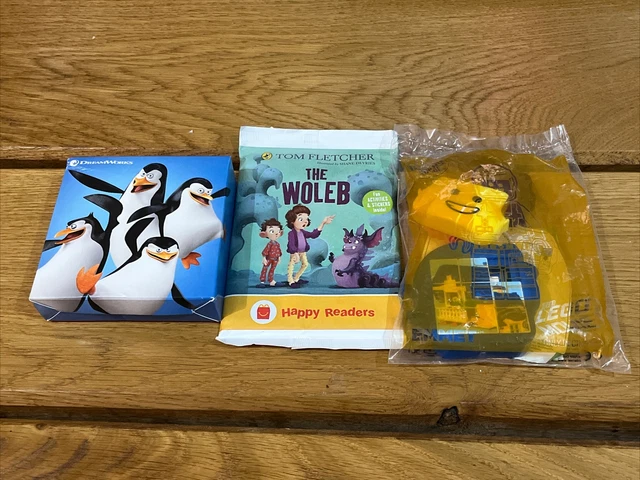 McDonalds Happy Meal toys - The Lego Movie - Emmet, The Woleb Book & Penguins