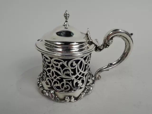 Victorian Mustard Pot Antique Condiment English Sterling Silver Pinnell 1844