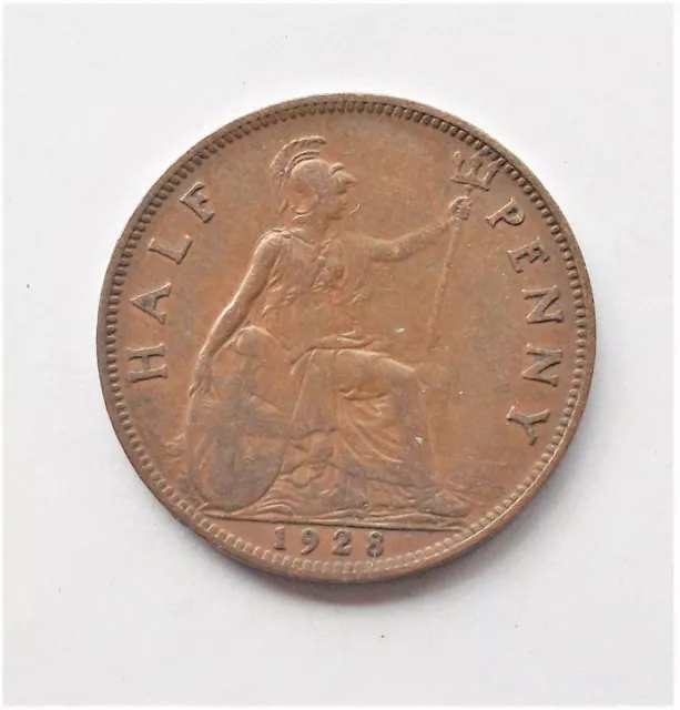 British   1928  Half  Penny  Coin