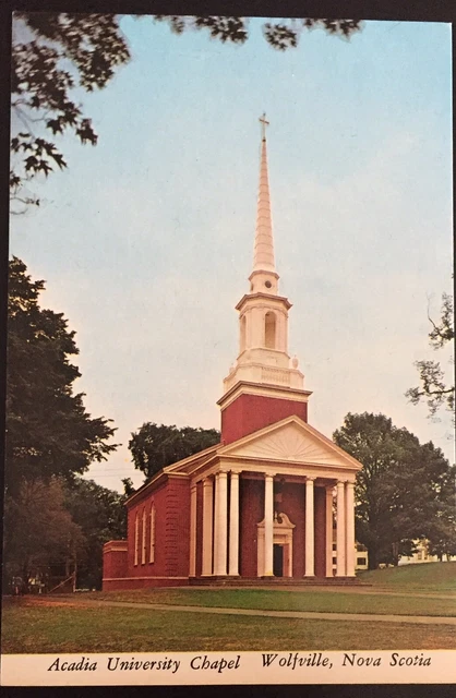 Acadia University Chapel Wolfville Nova Scotia Canada Vintage Postcard
