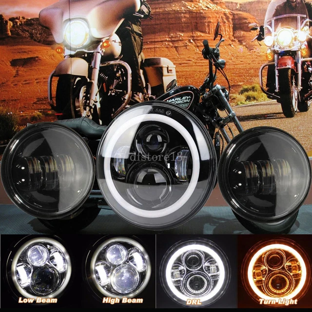 Feu Antibrouillard Auxiliaire LED 12W 12V Pour Harley-Davidson Touring - Noir - Neuf