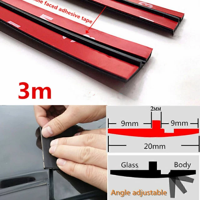 Joint Caoutchouc Pare-Brise Voiture - Bande Étanchéité Universelle En T - Anti-Poussière Et Anti-Bruit - 2 Tailles (1,4cm Et 1,9cm X 3,5m)