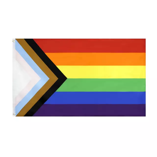 60x90cm Progress Pride Rainbow Flag Gay Lesbian LGBTQ Mardi Gras Party Banner