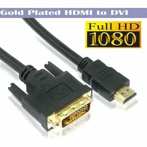 1M HDMI Male to DVI-D 24+1 Male Gold Adapter Converter Cable For HDTV/DVD