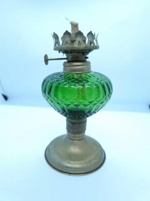 Vintage Oil Lamp Green Depression