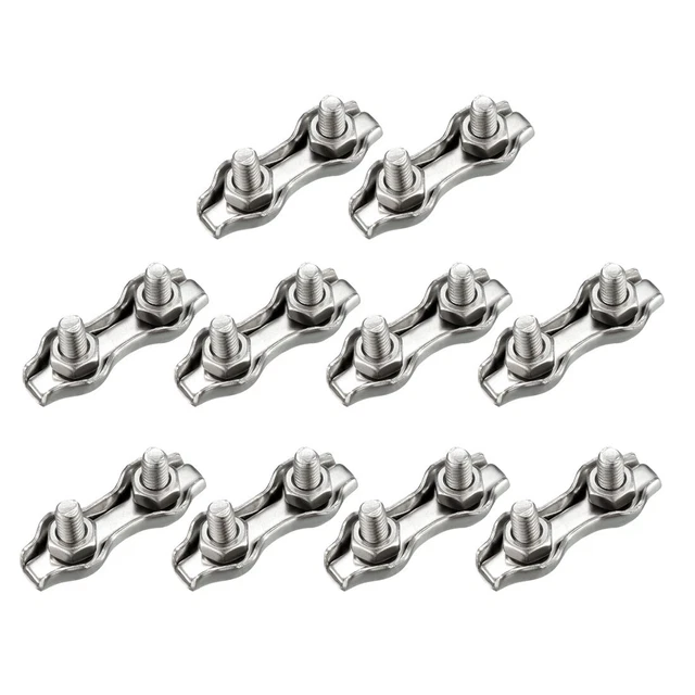 10pcs duplex acier inox 316 Clip serre-câble à câble complet pour 0,8 à 1.5mm