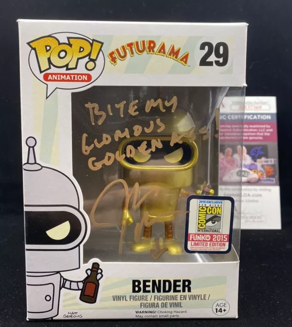 Funko Pop! Futurama Gold Bender 2015 San Diego Comic Con Exclusive SIGNED