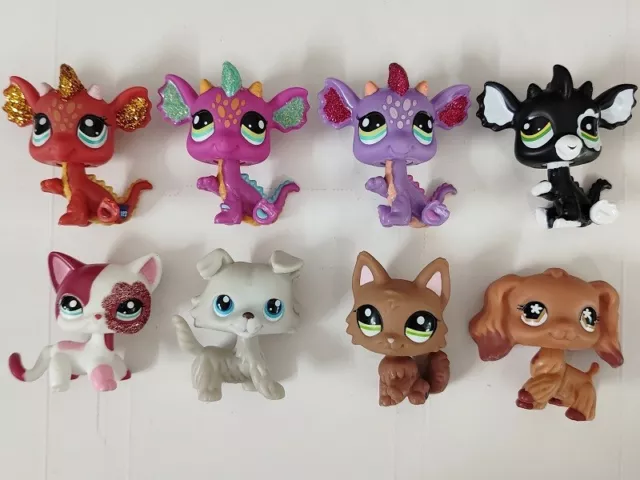 8pcs/lot LPS Toys Littlest Pet Shop Short Hair Cat Dragon Animal Figures 026