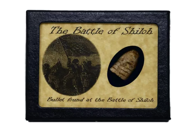 Civil War Bullet from The Battle of Shiloh, Tennessee with Display Case and COA