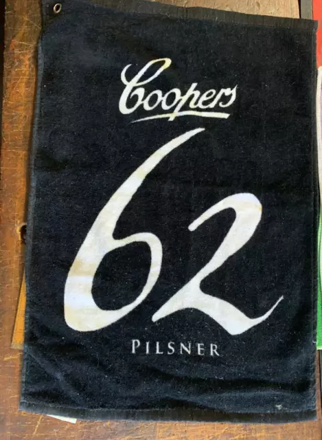 Vintage Coopers 62 Pilsner Beer Bar Towel. Old Pub/Beer Advertising. Man Cave