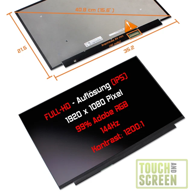 15,6" Full HD LED Ersatz Display matt für Dell DP/N FRJY2 CN-0FRJY2 IPS 500 NITS