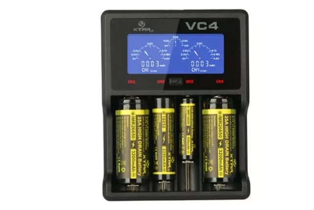 XTAR Ladegerät VC4 Charger USB Ladegerät für Ni-MH und Li-Ion Akkus 3