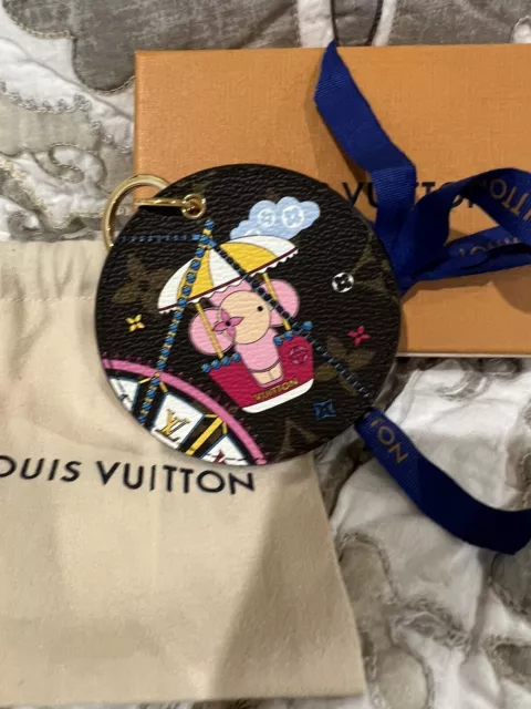 Louis Vuitton Vivienne Doudoune Bag Charm and Key Holder Limited Edition  Upside Down Monogram Ink with Metal Black 93458224