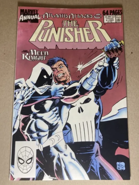 The Punisher Annual 2 Marvel 1989 VF Moon Knight Appearance