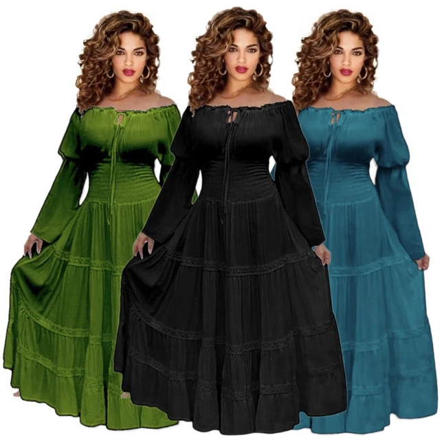 Boho Vintage Dress Maxi, Fancy Trim Detail, Mexican Peasant Style, R524 All Size