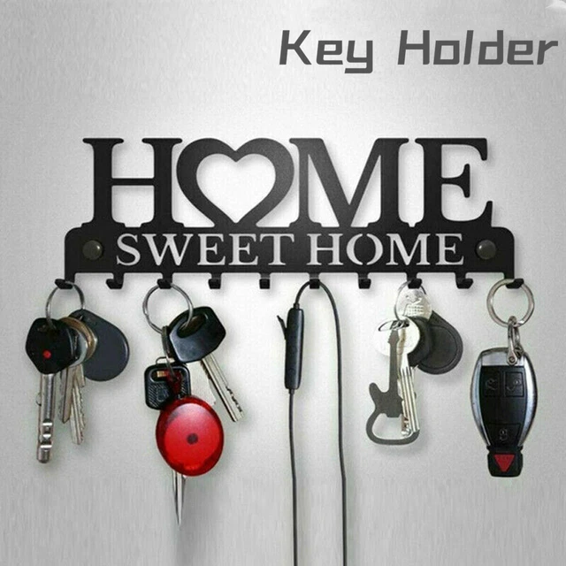 Iron Wall Mounted Home Sweet Hanging Hanger Hooks Hat Key Holder Rack Shelf