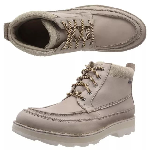 CLARKS MENS NANU Rise GTX Gore Tex Waterproof Brown Leather Boots