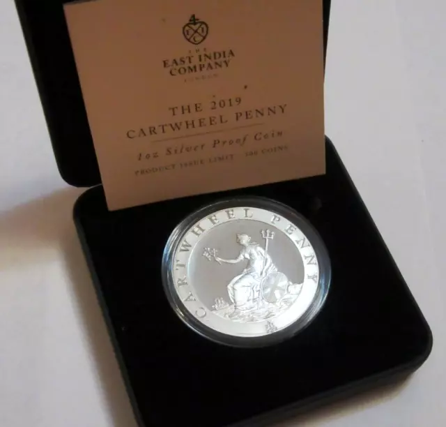 2019 Cartwheel One Penny One Ounce Fine Silver Proof COA Boxed Limited Edt 500 ^