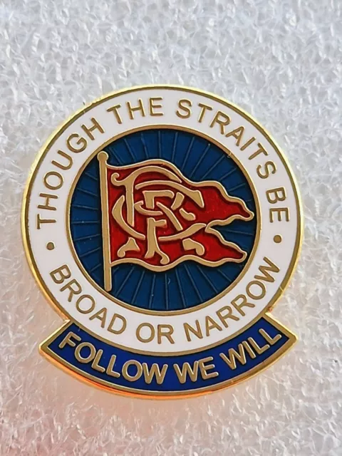 Glasgow Rangers FOLLOW WE WILL Pin Badge True Blues Gers Ibrox RFC Teddy Bears