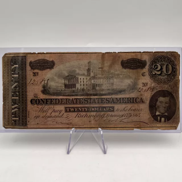 1864 $20 Richmond Confederate Note. Lot.37