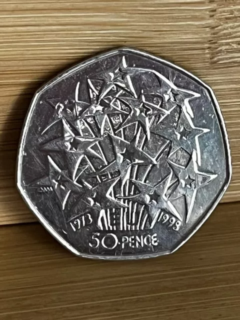 1998 European Union EU Stars 50p Fifty Pence UK Coin Hunt Rare VGC