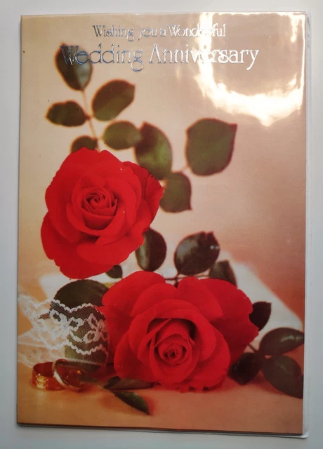 Vintage Greeting Card - Wishing you a wonderful Wedding Anniversary