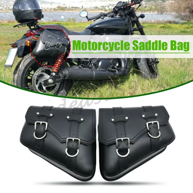 Paar Motorrad Seiten Satteltaschen Gepäcktasche PU Leader Universal Wasserdicht