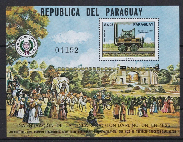 Paraguay Block 271 postfr./mnh Einbahn railway -08594