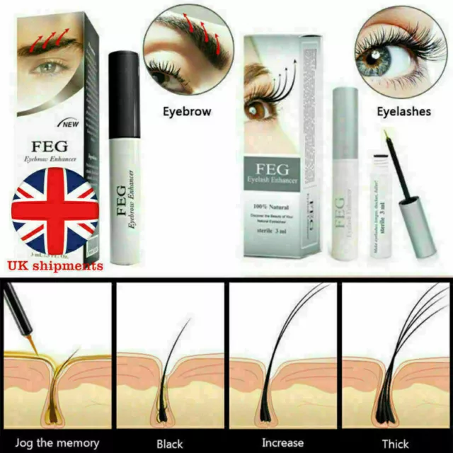 FEG Eyelashes Eye Lash Growth Longer Thicker Eyebrow Enhancer + Eyelash Liquid