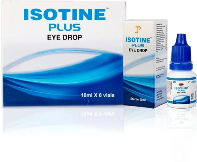 Gotas para los ojos OFICIALES Exp.10/2024 Isotine Plus cuidado EE. UU. glaucoma cataratas ojo rojo