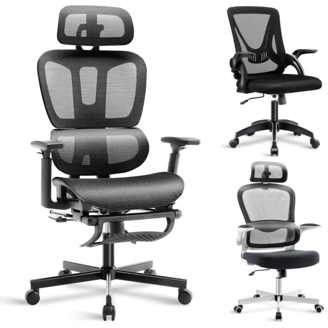 Ergonomic Office Chair Home Study Computer Desk Chair Swivel With Lumbar Support