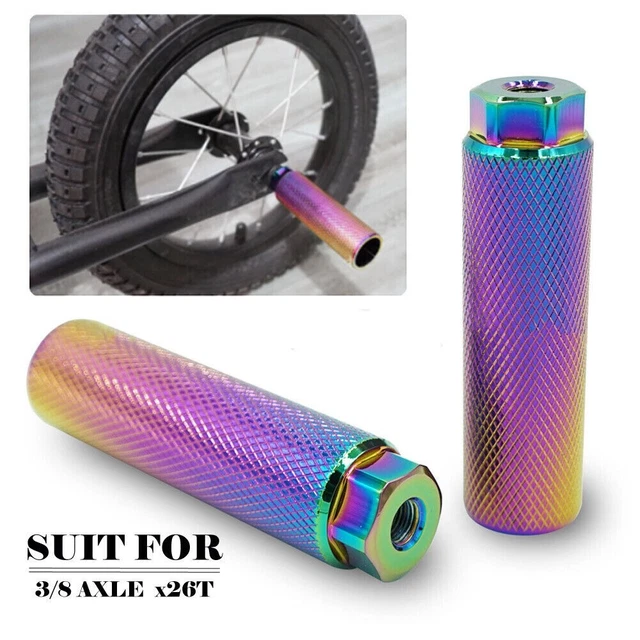 Lot De 4 Chevilles De Vélo (pegs) - Alliage Alu Bleu, 100 Mm, Pour Essieux 3/8 Pouce