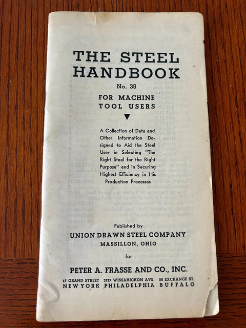 The Steel Handbook No 35 For Machine Tool Users Union Drawn Steel Co